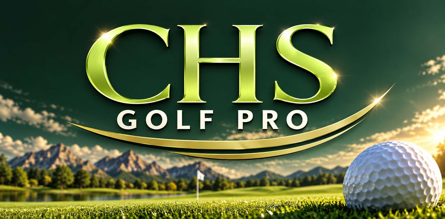 CHS Golf Pro banner with lime green CHS lettering
